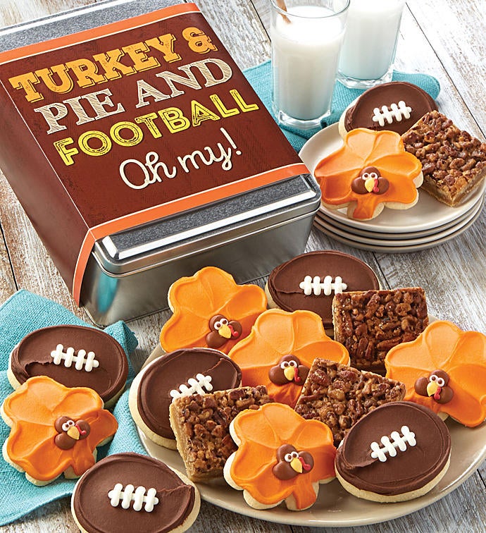 Turkey, Pie and Football Oh My Gift Tin