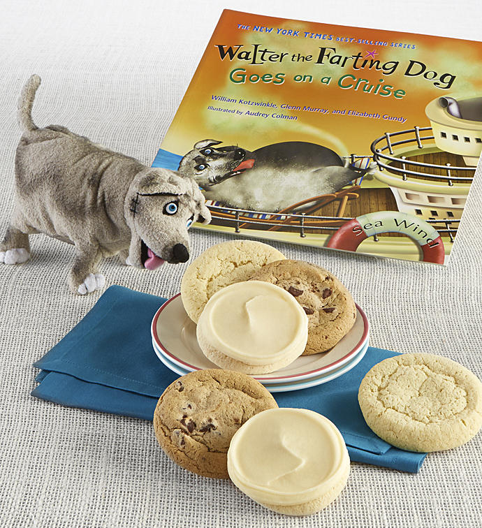 Walter the Farting Dog Goes on a Cruise Book and Plush Cookie Gift