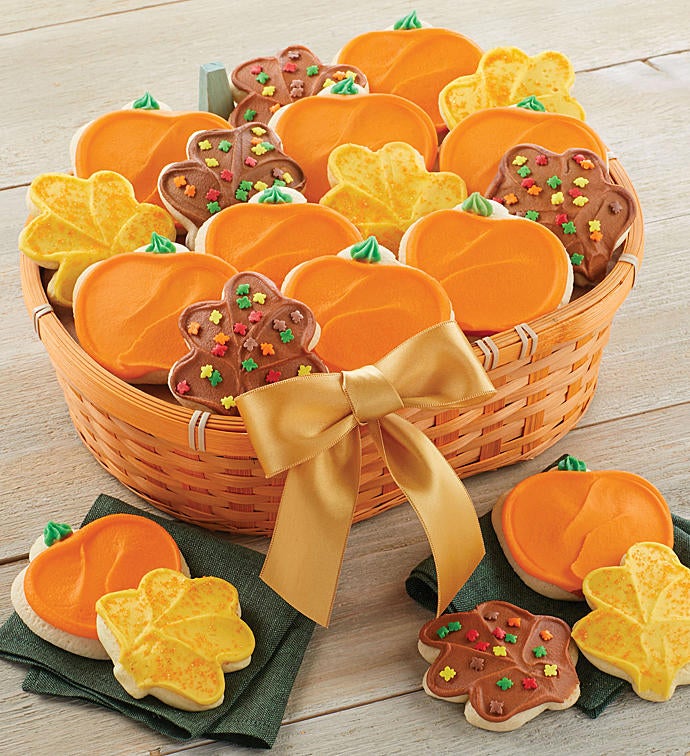 Buttercream Frosted Cut Out Gift Basket   20 Cookies