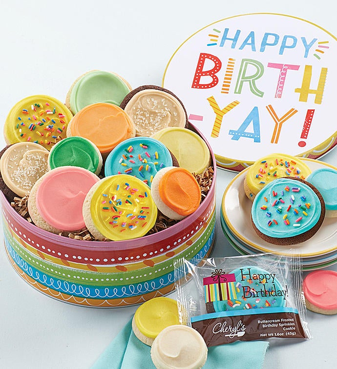 Musical Birthday Gift Tin  Frosted Assortment