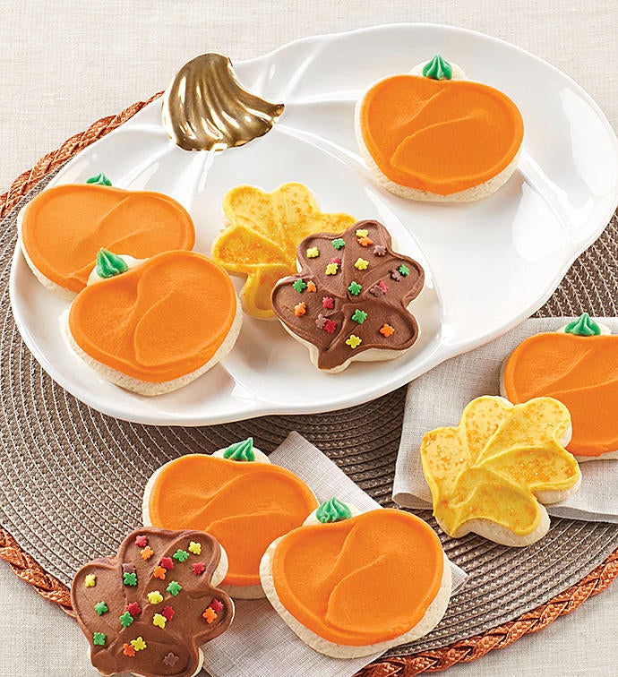 Collectors Edition Pumpkin Plate   Buttercream frosted Cookie Assortment