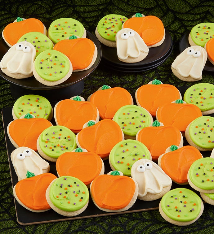 Buttercream Frosted Halloween Cut Out Cookies