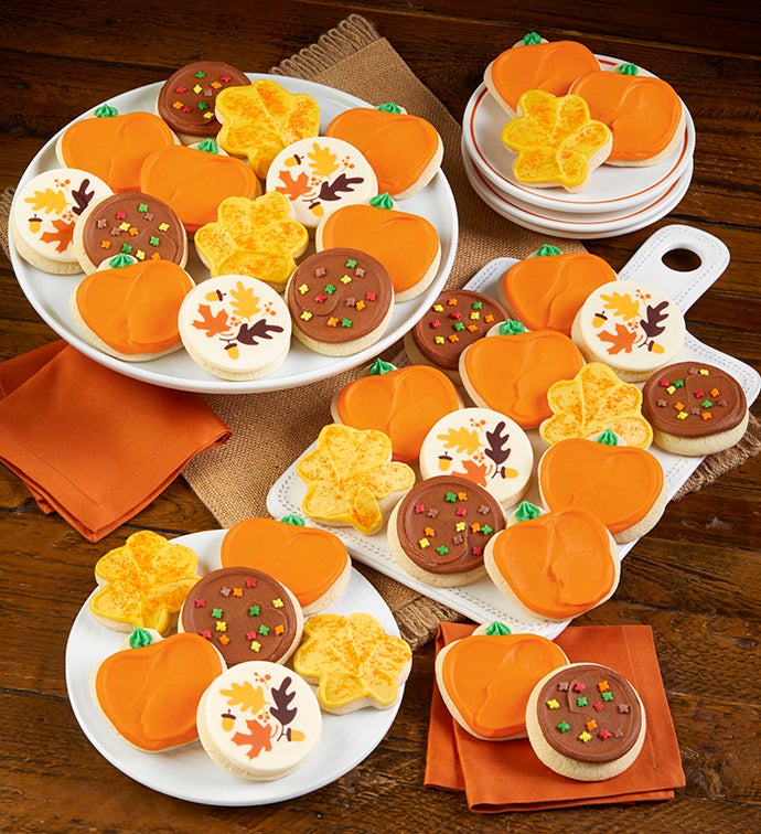 Buttercream Frosted Fall Cut-out Cookies