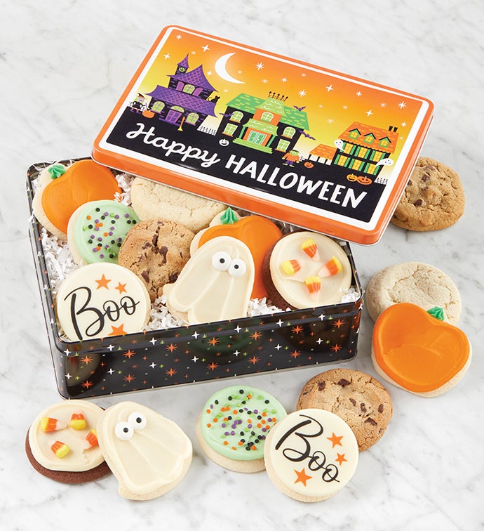 Happy Halloween Assorted Cookie Gift Tin