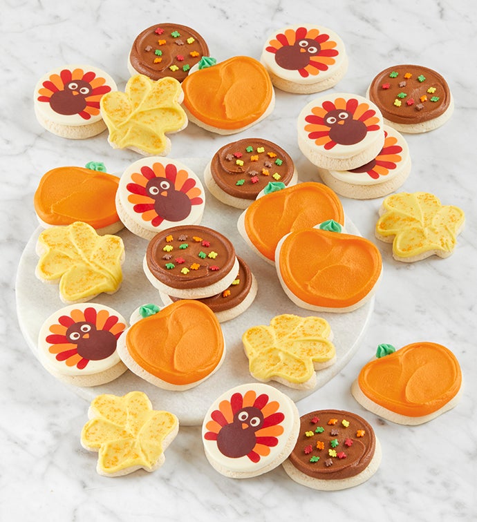 Buttercream Frosted Thanksgiving Cookies