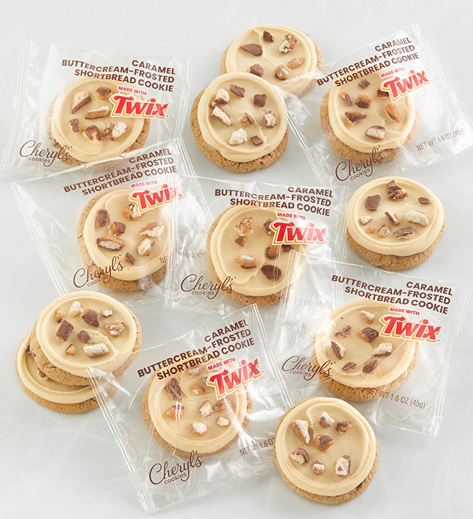 Caramel Buttercream-Frosted Shortbread Cookies made with TWIX® Flavor Box