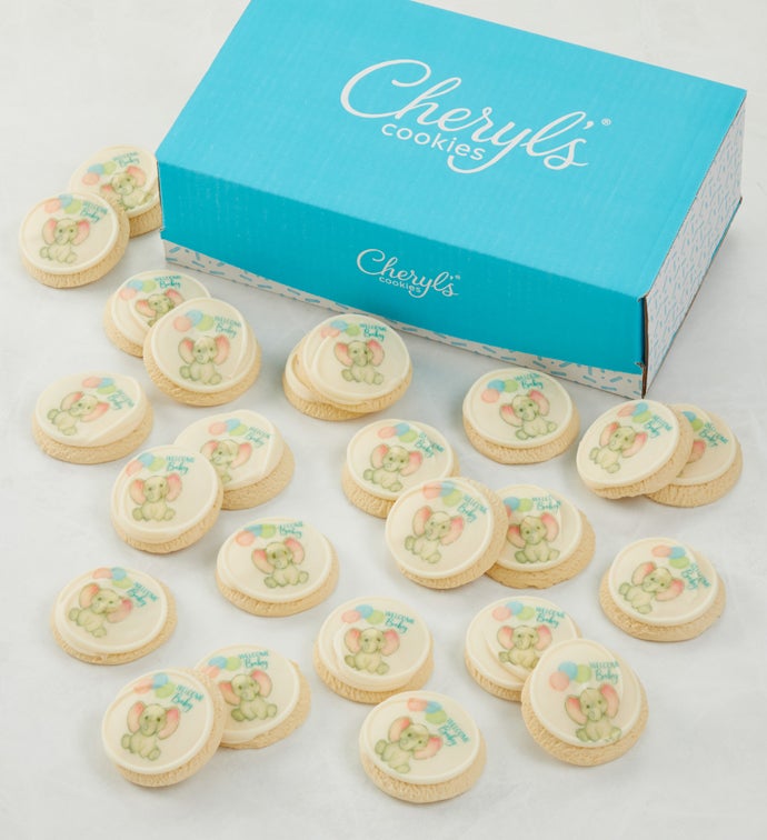 Welcome Baby Bow Box   24 Cookies