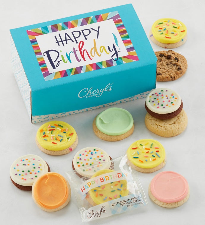 Happy Birthday Bow Box   12 Cookies   Free 2 Day Shipping