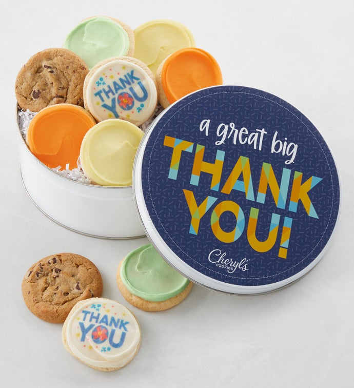 Thank You Cookie Tin   Free 2 Day Shipping
