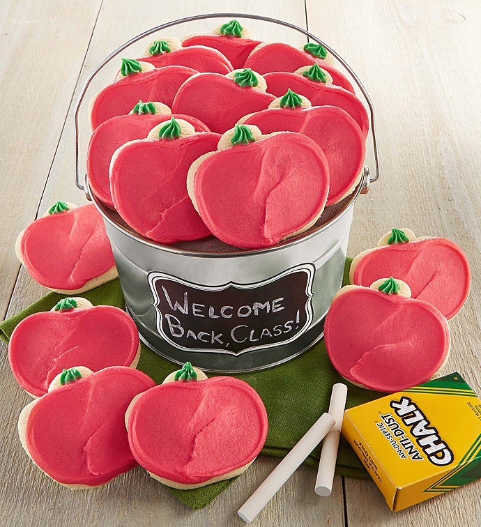 Back to School Apple Cut out Cookie Pail