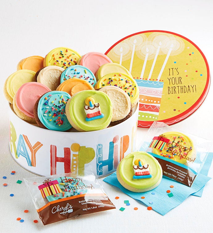 Musical Birthday Gift Tin   Frosted Assortment