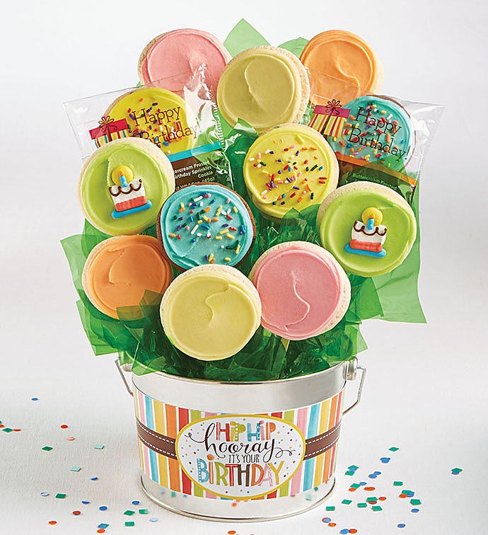 Hip Hip Hooray Birthday Cookie Flower Pot
