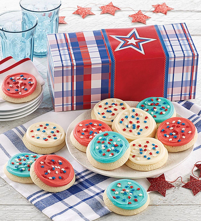 Red White and Blue Cookie Gift Box