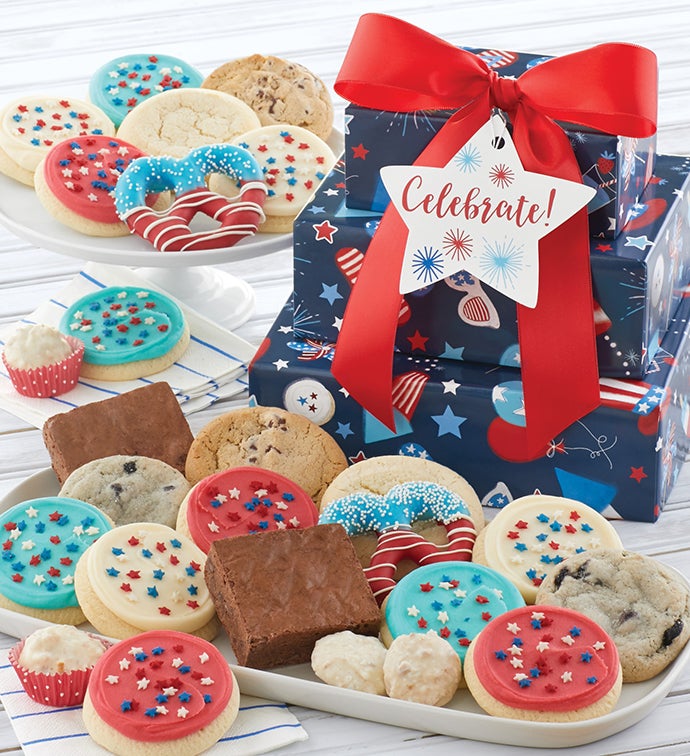 Red White and Blue Gift Tower