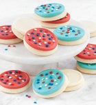 Buttercream Frosted Red White and Blue Cut-Out Cookies