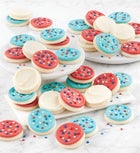 Buttercream Frosted Red White and Blue Cut-Out Cookies