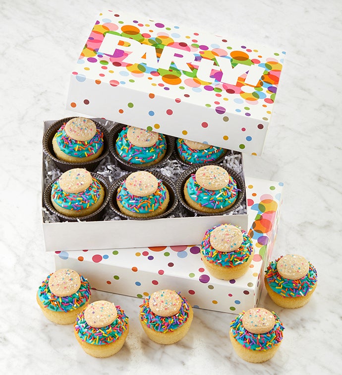 Buttercream-Frosted Celebration Sprinkles Cupcakes - 12 cupcakes