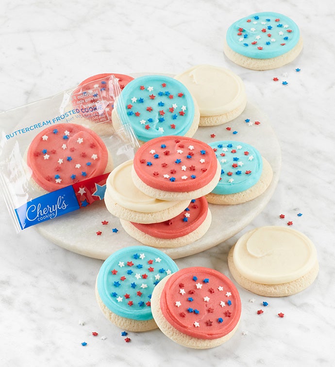 Buttercream Frosted Patriotic Sugar Cookies