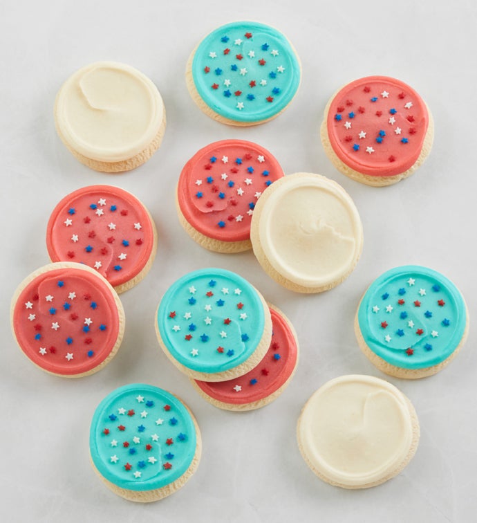 Buttercream Frosted Patriotic Sugar Cookies