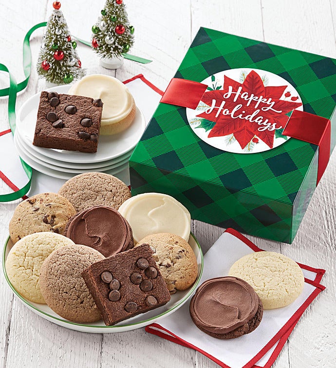 Sugar Free Happy Holidays Cookie and Brownie Gift Boxes