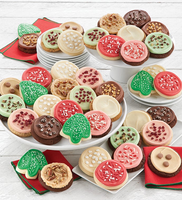 Bow Gift Box  Buttercream Frosted Holiday Cookies