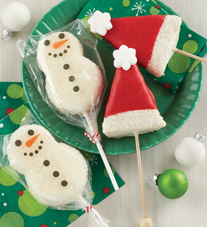 Holiday Crispy and Marshmallow Pops