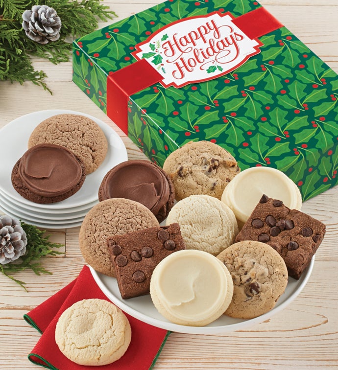 Sugar Free Happy Holidays Cookie and Brownie Gift Box