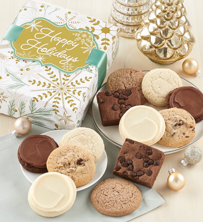 Sugar Free Happy Holidays Cookie and Brownie Gift Boxes