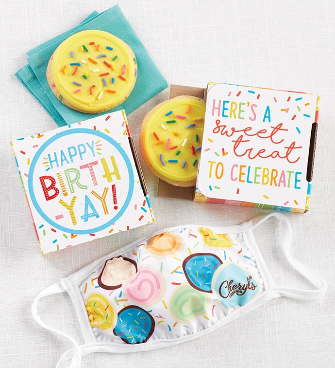 Happy Birthday Cookie Card with Face Mask