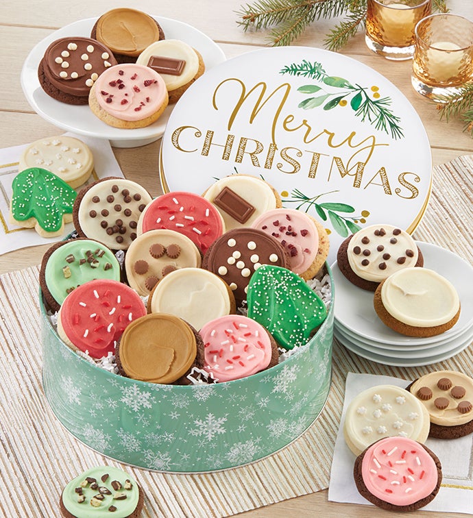 Merry Christmas Premier Buttercream Frosted Gift Tin
