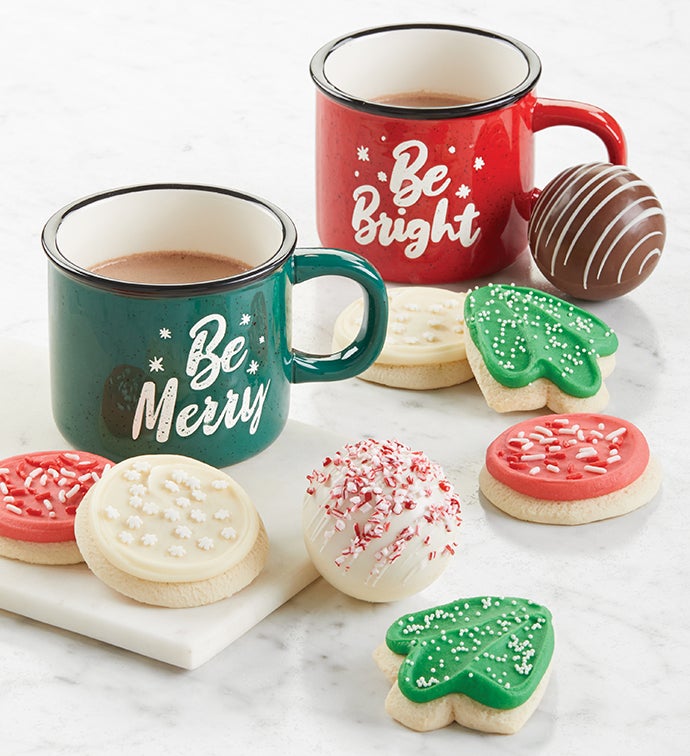 Holiday Mugs, Cocoa, and Cookies Gift