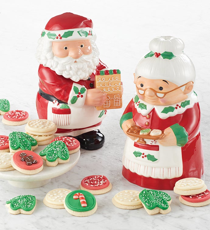 Retro Santa & Mrs Claus authentic Cookie Jar-NWT