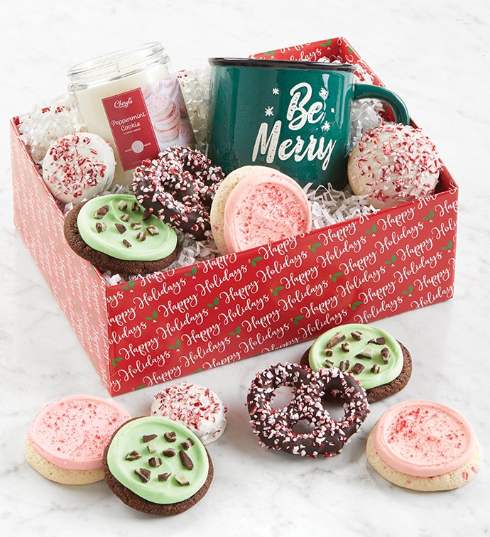 Peppermint Cozy Gift Box with Candle