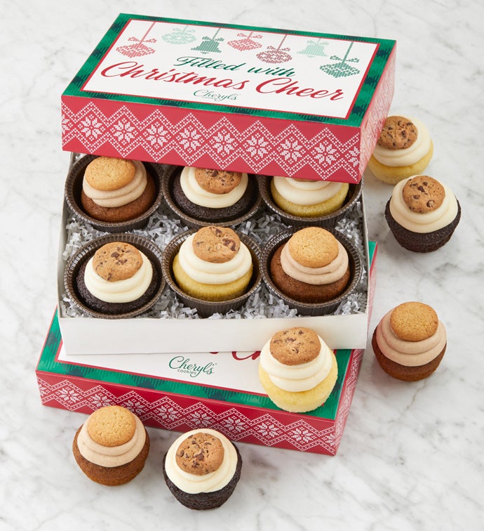Buttercream Frosted Holiday Assorted Cupcakes   12 Cupcakes
