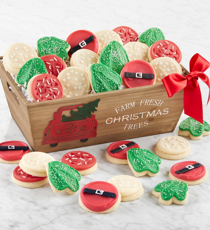 Holiday Tree Farm Frosted Cookie Crate   Large