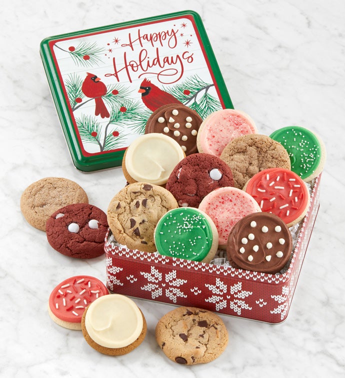 Traditional Happy Holidays Assorted Gift Tin