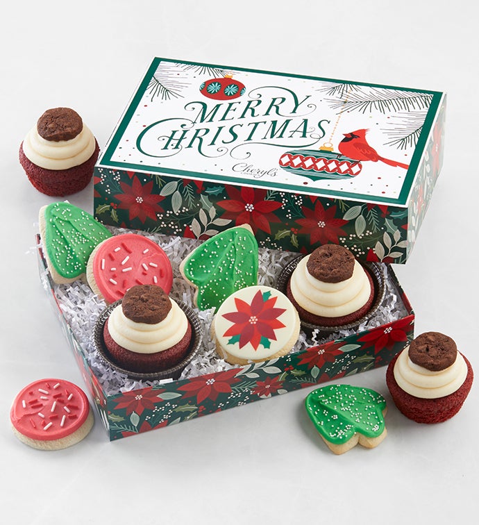 Buttercream Frosted Assorted Holiday Cupcakes & Cookies