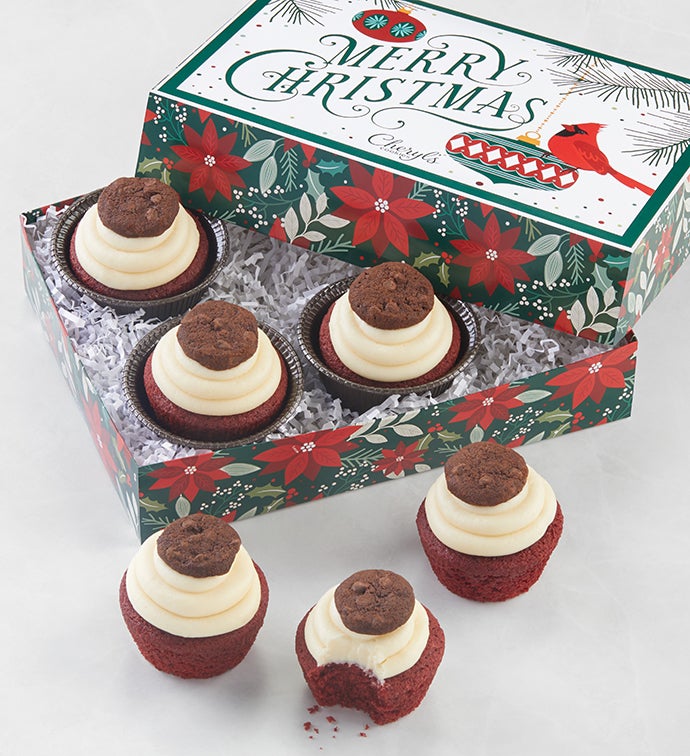 Buttercream Frosted Red Velvet Holiday Cupcakes