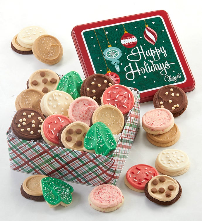 Grand Happy Holidays Gift Tin   Frosted Assortment