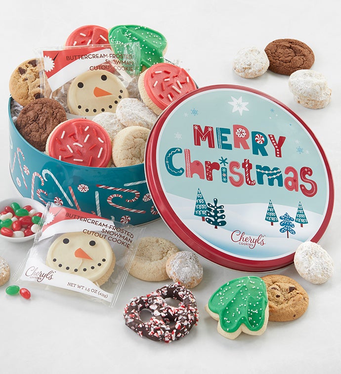 Whimsical Merry Christmas Gift Tin   Treats