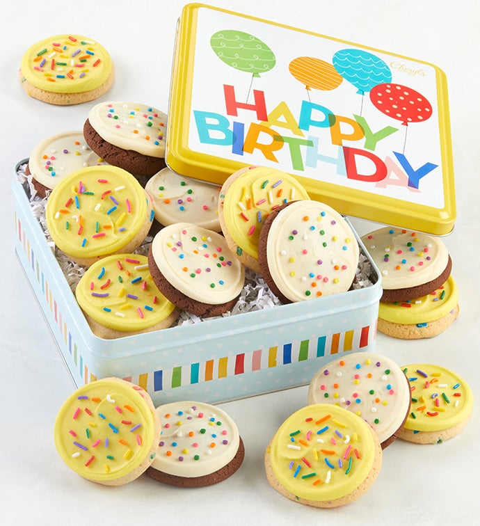 Happy Birthday Tin  16 Birthday Sprinkle Cookies