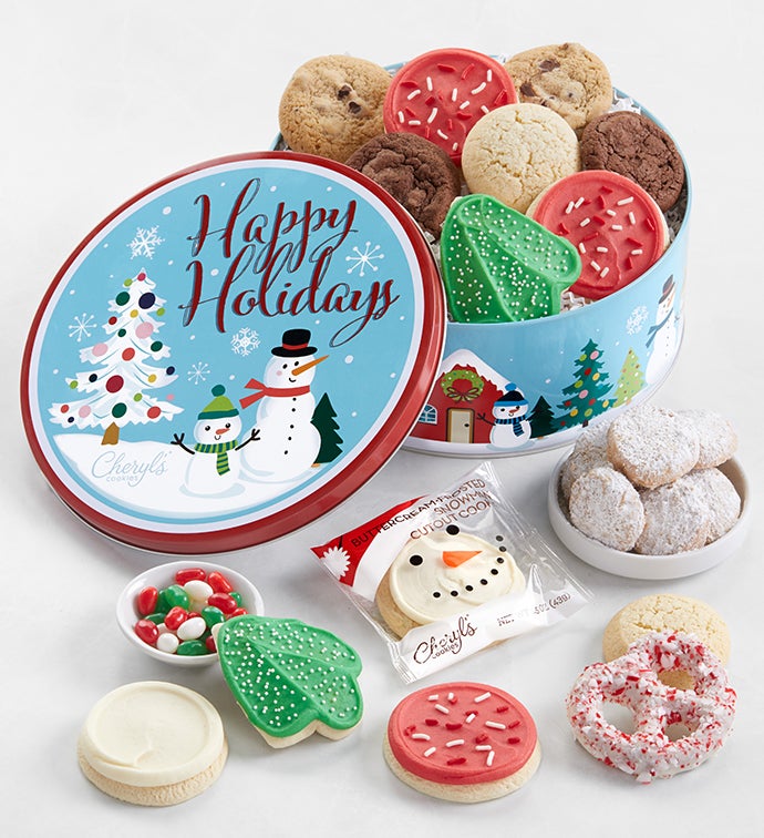 Whimsical Snowman Gift Tin - Treats Assortment