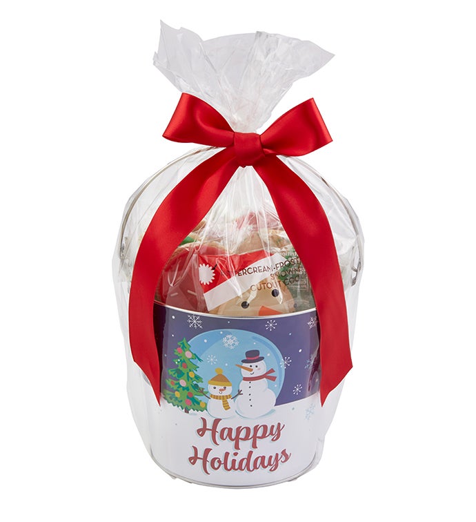 Holiday Snowman Cookie Gift Pail