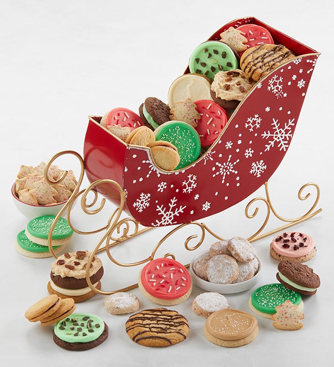 Embossed Sleigh & Cookies