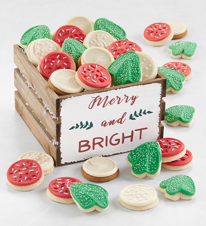Merry & Bright Wooden Gift Crate