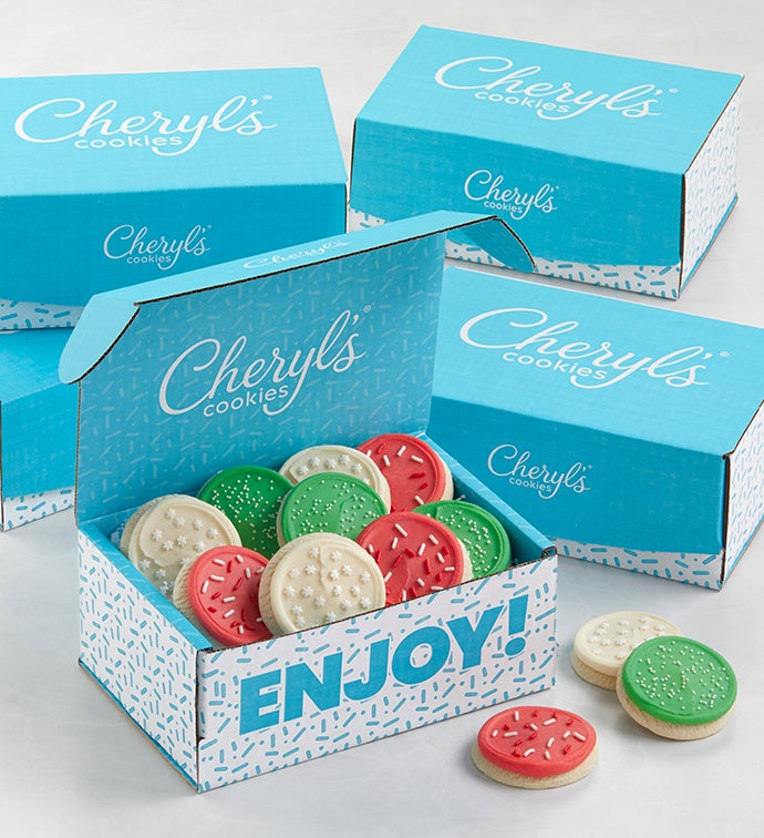 Buttercream Frosted Holiday Sugar Cookie Boxes   Set of 5