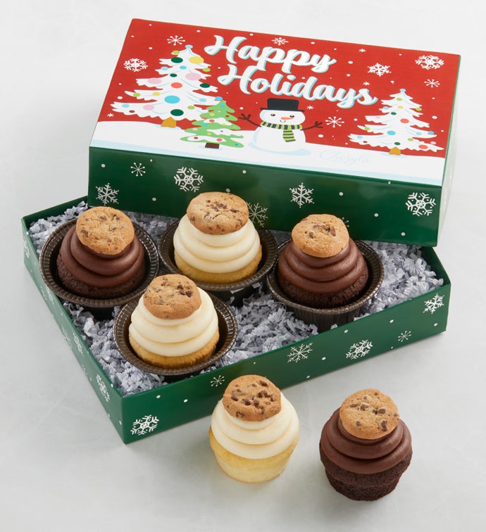 Buttercream Frosted Assorted Holiday Cupcakes