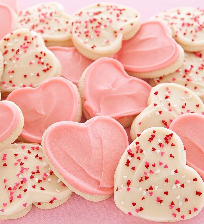 Buttercream Frosted Heart Cutout Cookies