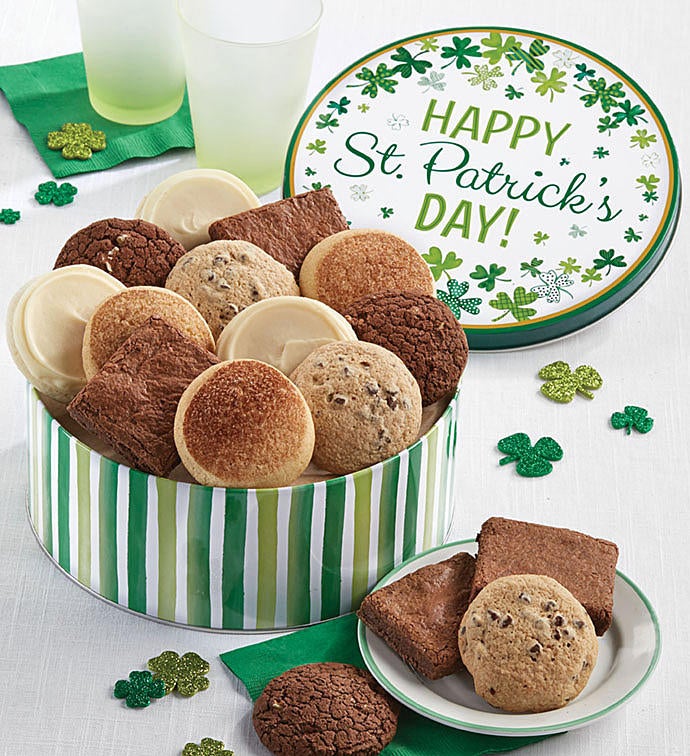 Gluten Free Happy St Patrick&#39;s Day Cookie and Brownie Gift Tin