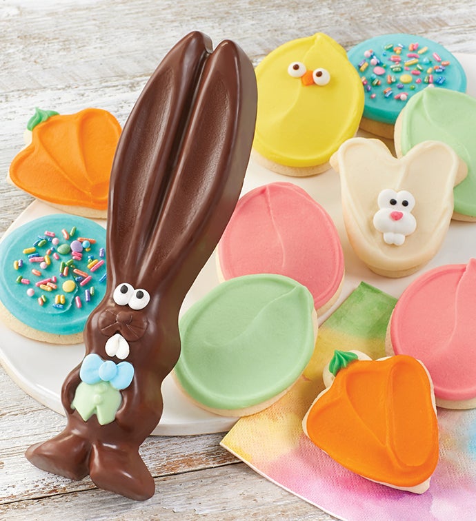 Chocolate Easter Bunny with Cookies